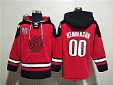 Men's Portland Trail Blazers #00 Scoot Henderson Red Lace-Up Pullover Hoodie,baseball caps,new era cap wholesale,wholesale hats